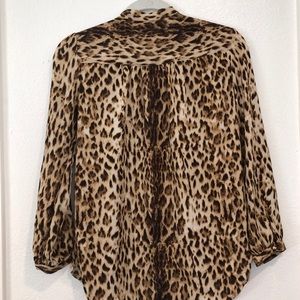 J.Crew tie neck leopard print blouse